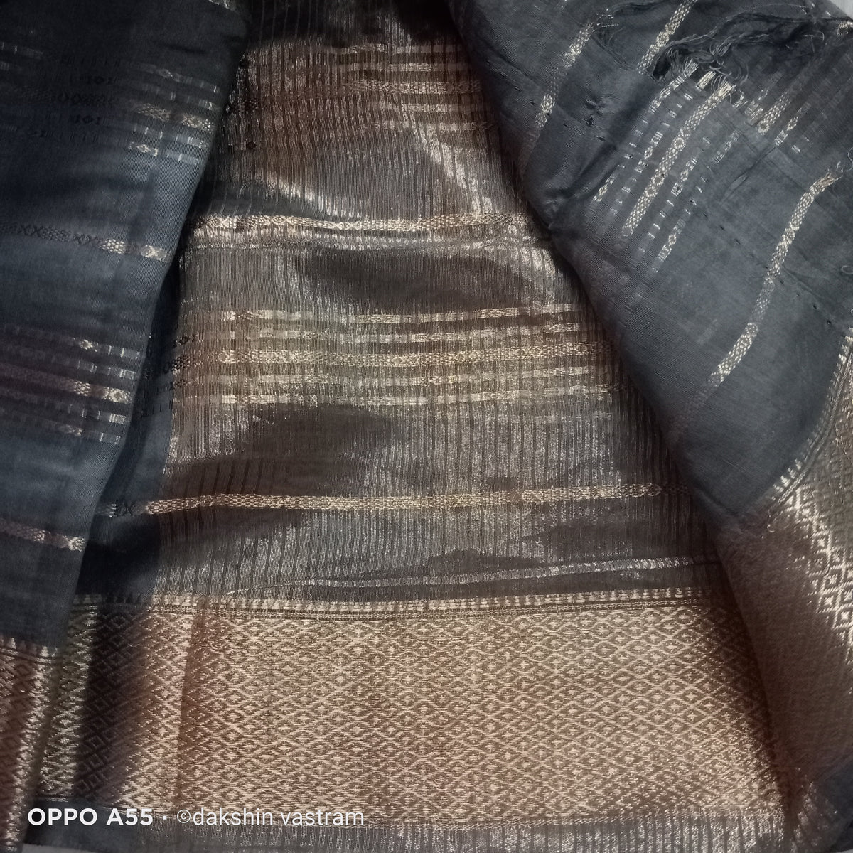 Side view of Tussar Silk fabric with smooth, breathable finish and luxurious sheen