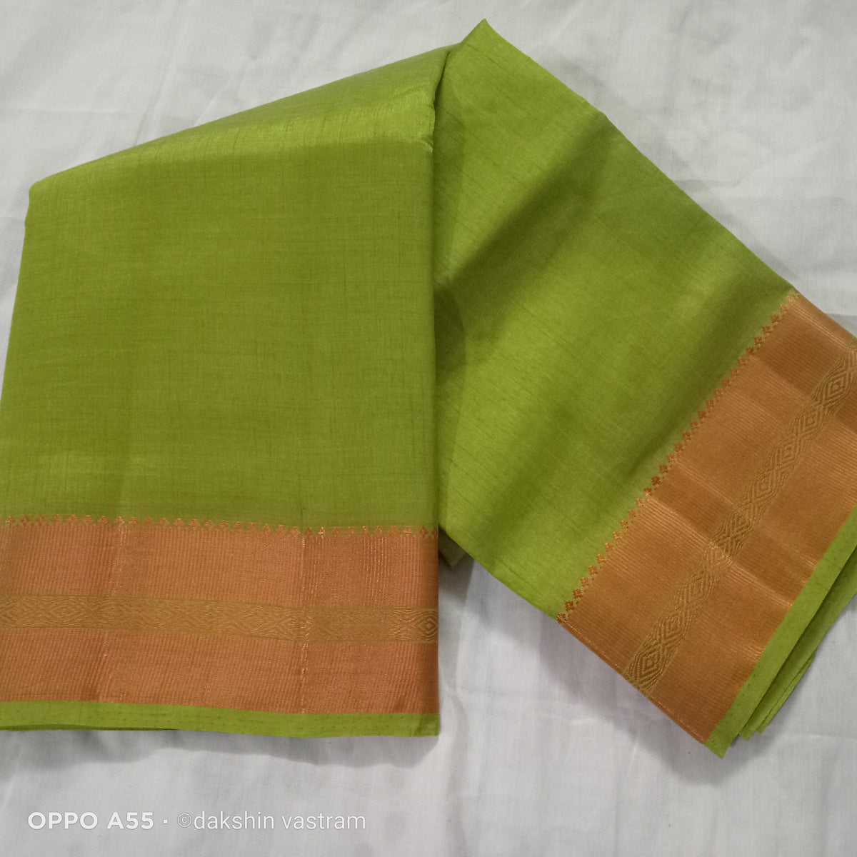 Rear view of Organic Tussar Saree with natural softness and lightweight feel