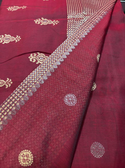 Assam Raw Silk Saree – Handwoven Traditional Elegance