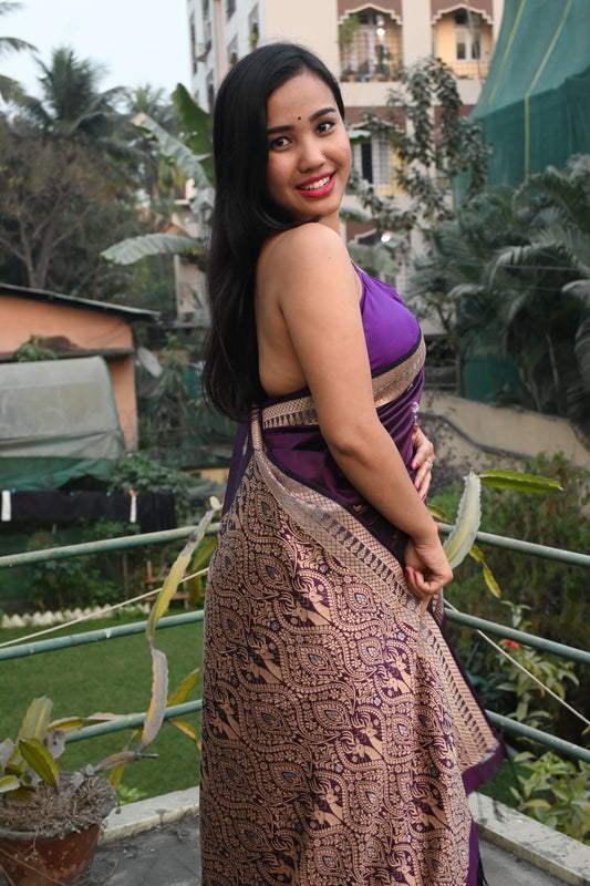 Indian silk saree for Diwali and weddings – Assam handloom mulberry silk, available online in London and Birmingham