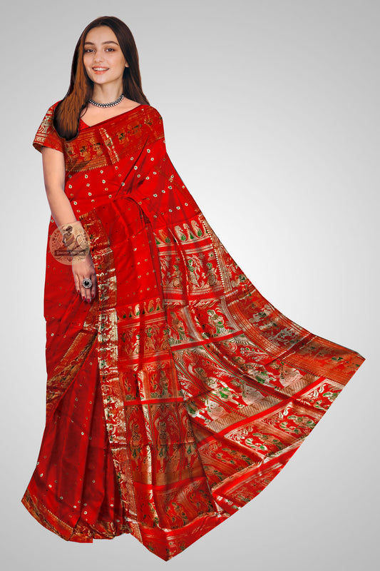 Buy Swarnachari Silk Saree online – Traditional handloom front view