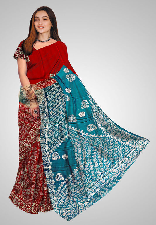 Pure Silk Saree front profile – Draped for traditional elegance