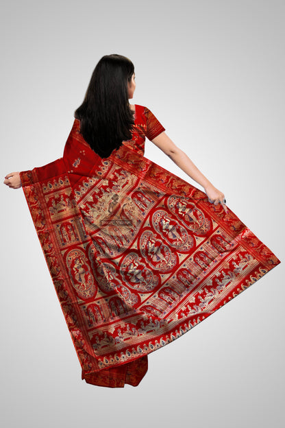 Buy Bengal Handloom Saree online – Close-up of silk texture