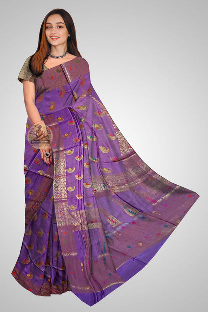 Buy Assam Muga Silk Saree online – Regal golden handloom front view