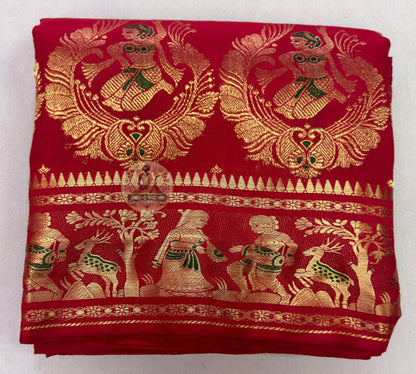 Swarnachari pure silk saree for Durga Puja, weddings and cultural events – UK delivery