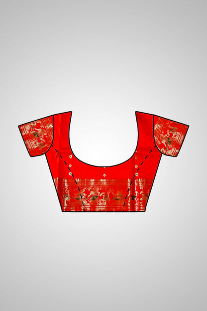Shop Silk Saree online – View of blouse paired with Swarnachari Silk Saree