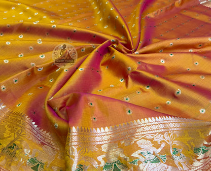 Buy Swarnachari Saree online – Handloom texture close-up