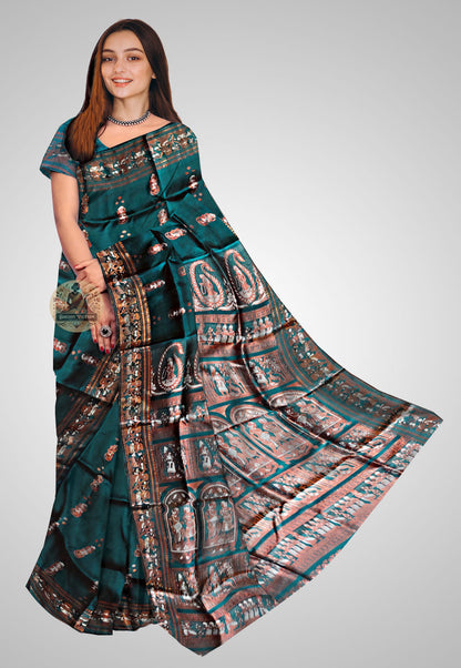 Handloom Swarnachari silk saree with intricate design details