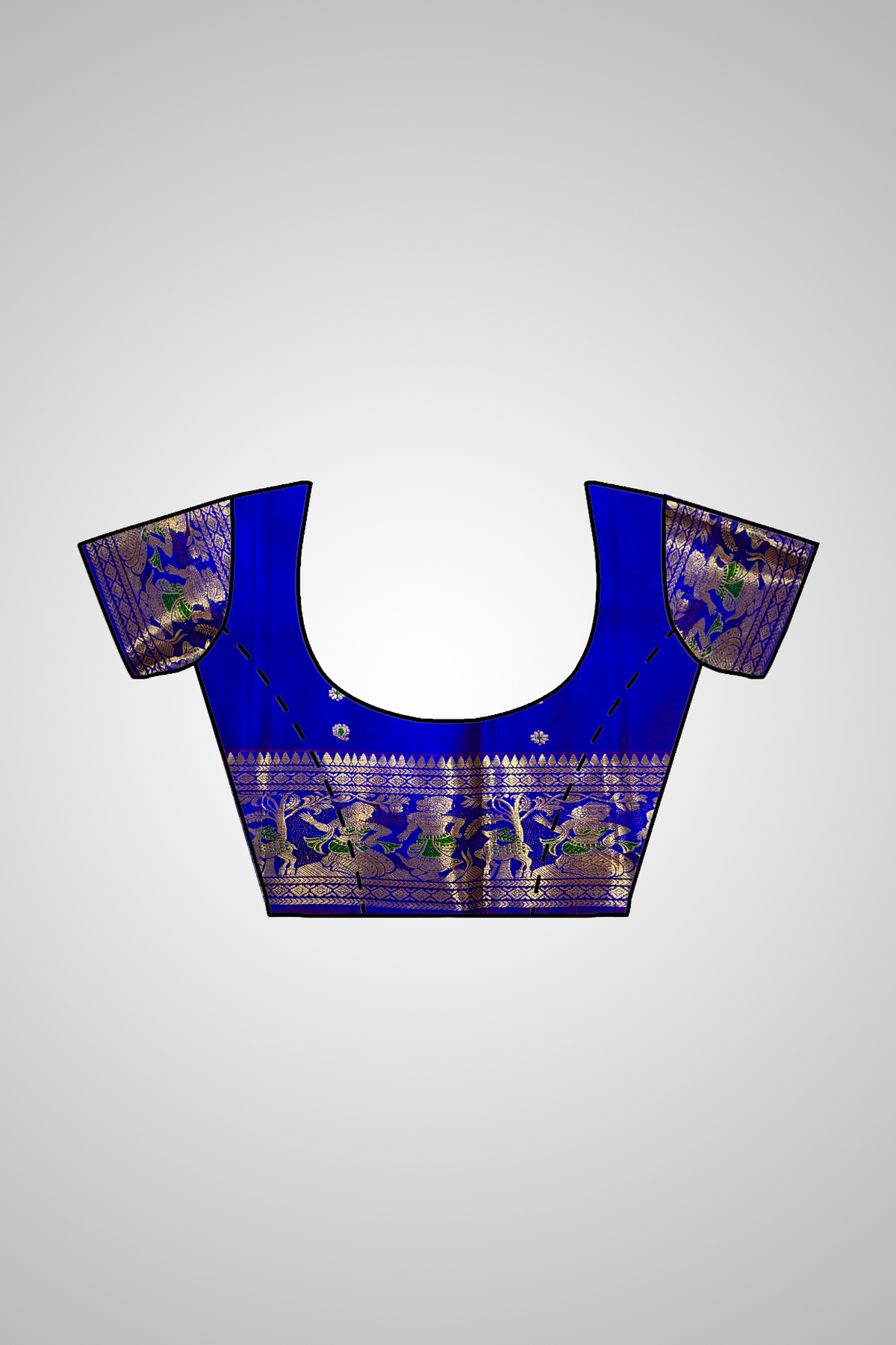 Shop Swarnachari Saree with Blouse – Matching blouse and fabric detailing