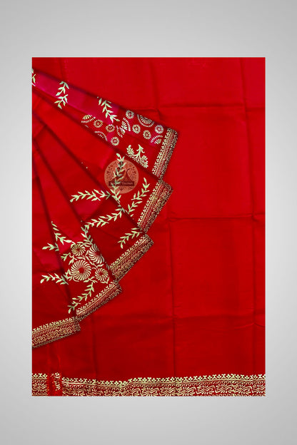 Buy Pure Silk Saree Online UK – Close-up of Bengal handloom artistry