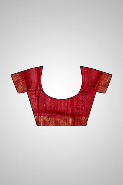 Order Tussar Saree online – Saree with contrast blouse styling