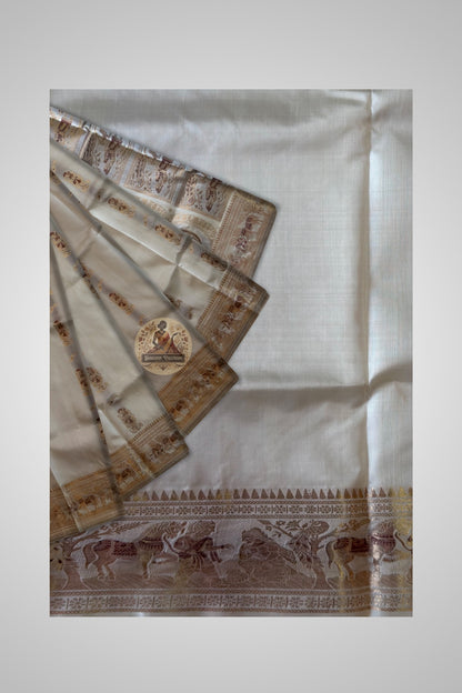 Lightweight Swarnachari Silk Saree with understated gold pallu – casual wedding wear, delivered to Pune and Gurgaon