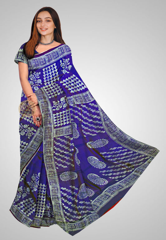 Buy Pure Silk Saree online – Draped silk saree front profile
