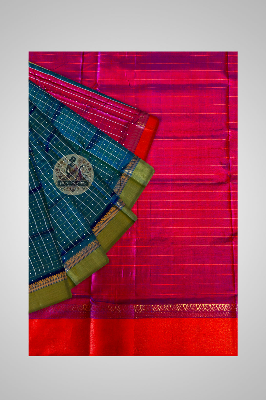 Buy Handloom Bishnupur Silk Saree online – Close-up of Bindu Booti weaving