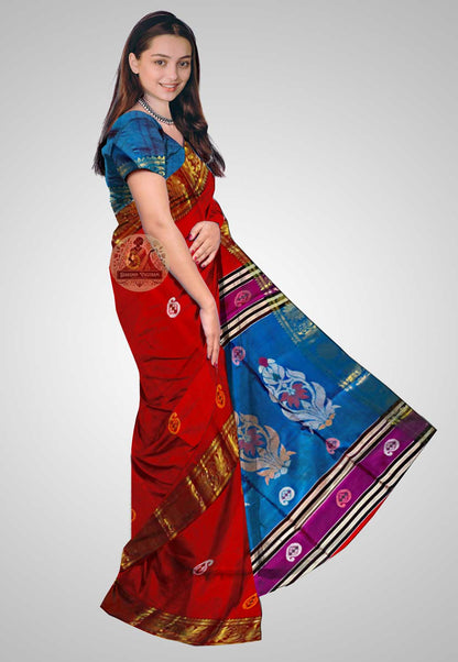 Shop Indian Silk Saree online – Side profile of pure silk drape