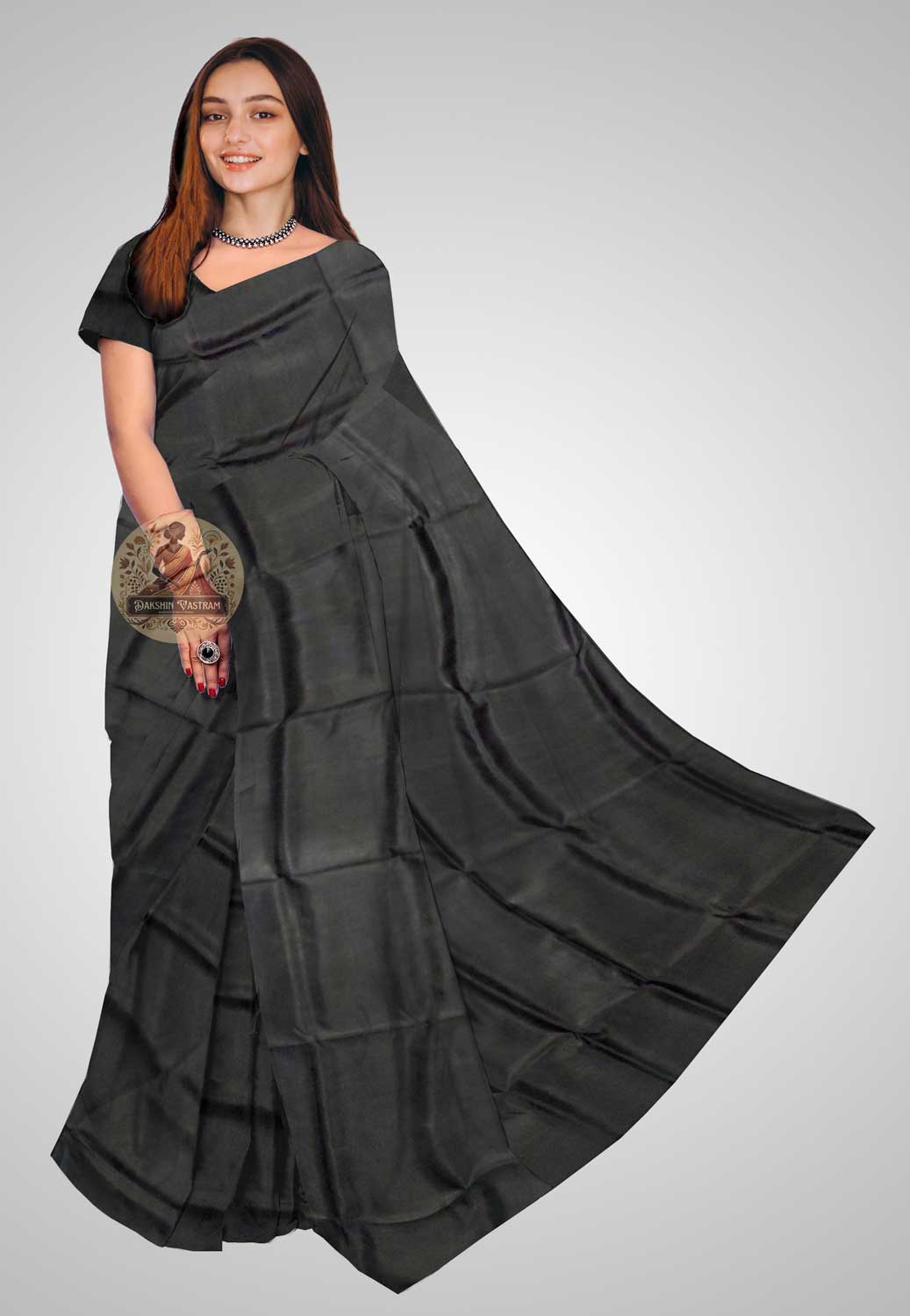 Shop Handloom Pure Silk Than – Full fabric front view