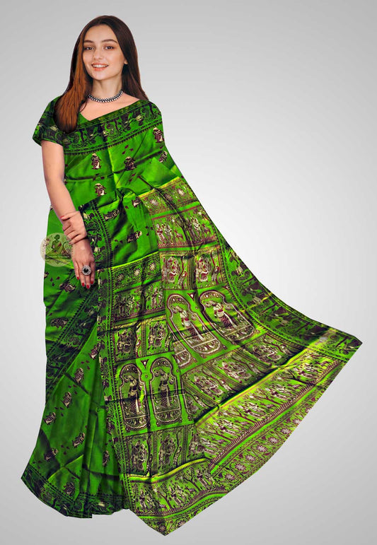 Handloom Baluchari silk saree with elaborate traditional designs