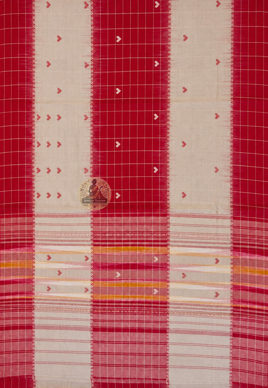 Close-up of pure cotton handloom weave showing fine natural texture and traditional craftsmanship, designed for the confident modern Indian woman