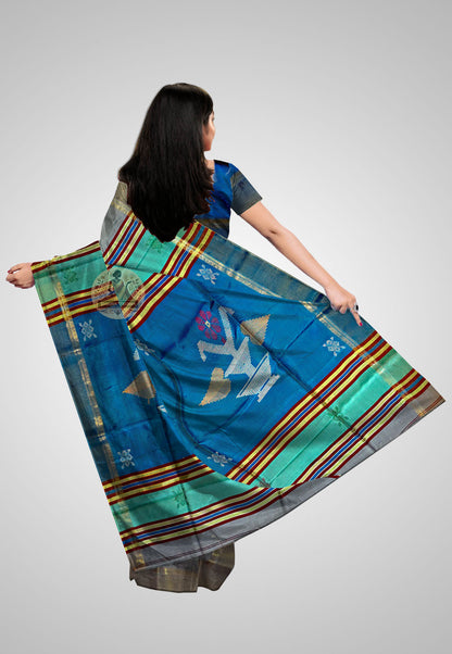 Cultural Pure Silk Saree rear shot – Pallu detailing with global appeal