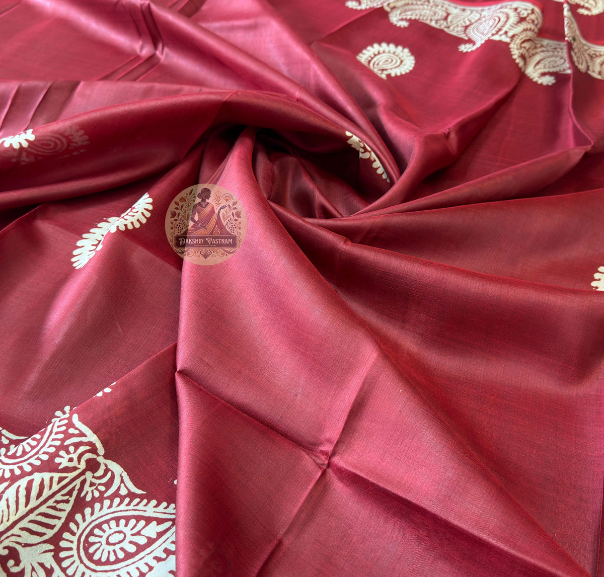 Bishnupur Silk Block Print Saree – Handcrafted Art in Every Fold