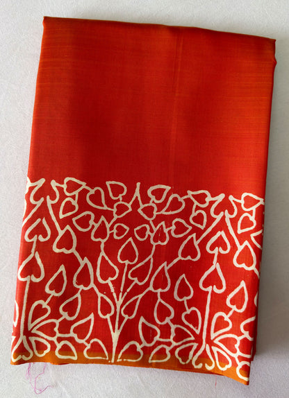 Bishnupur Silk Block Print Saree folded – premium pure silk Bengal artisan saree by Dakshin Vastram, carefully packaged and delivered to USA, India, UK and EU