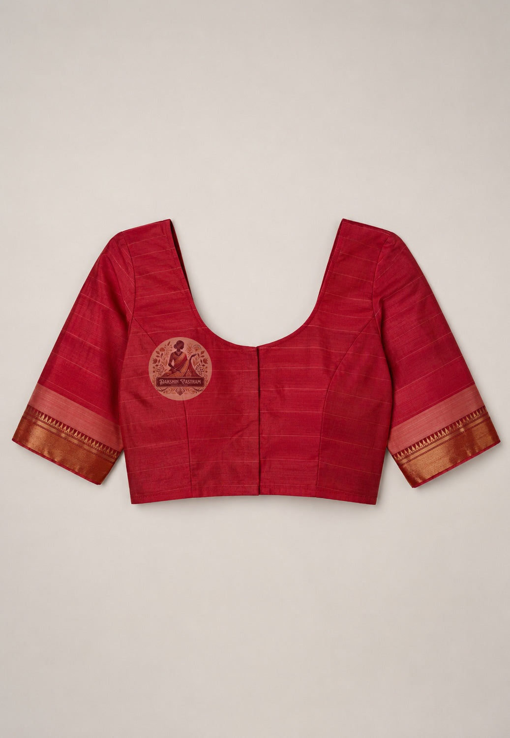 Matching blouse of Bishnupuri pure katan silk saree – handwoven silk fabric with traditional Bengal weave detailing, premium ethnic occasion wear