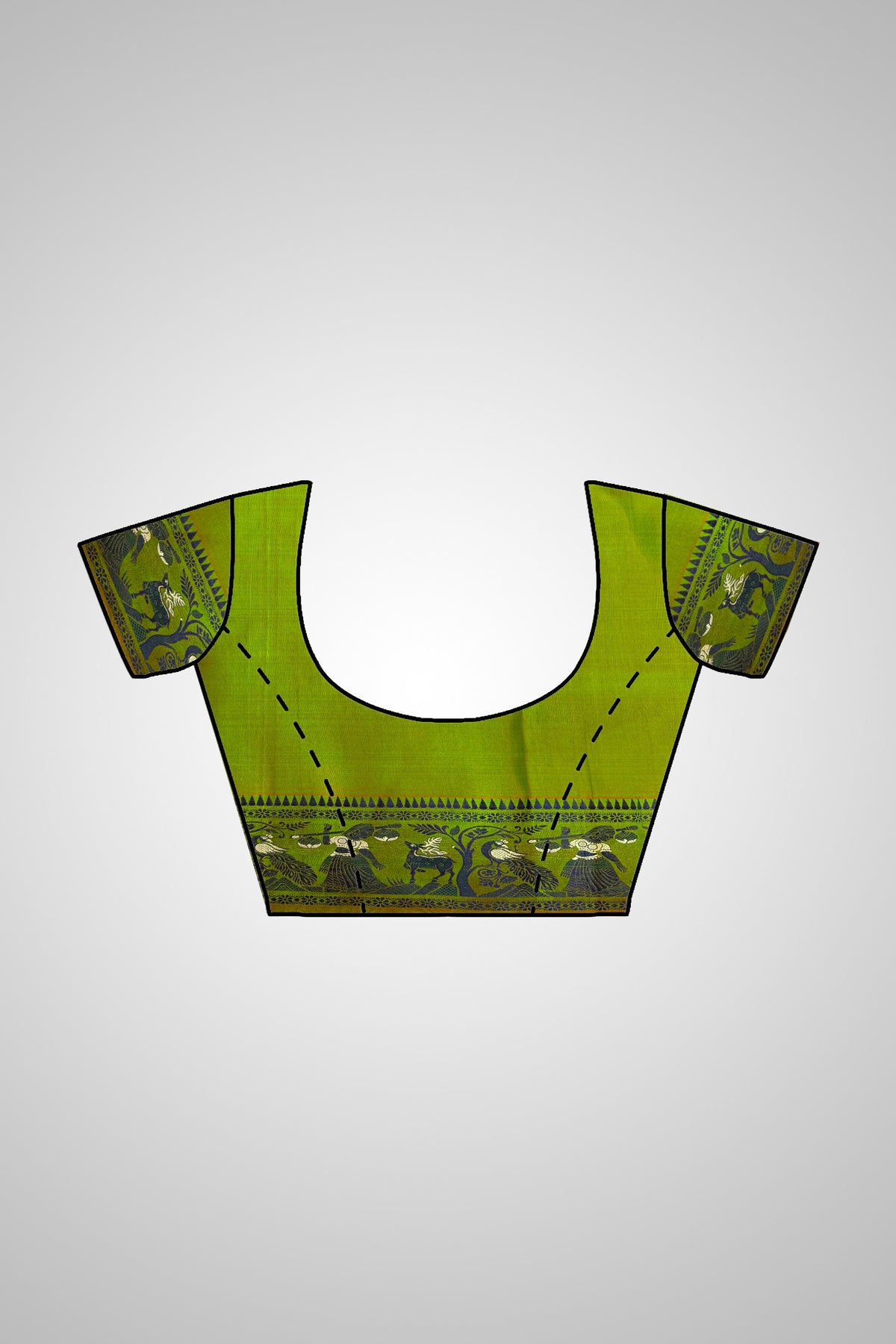 Shop Handloom Saree online – Matching blouse detail with traditional border