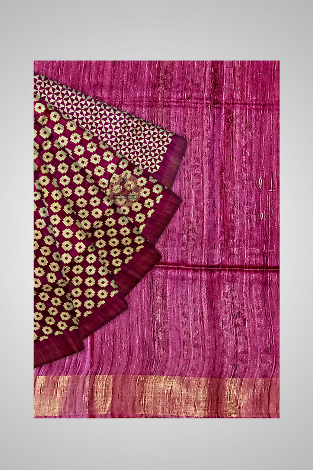 Order Festive Tussar Saree – Close-up of handloom craftsmanship