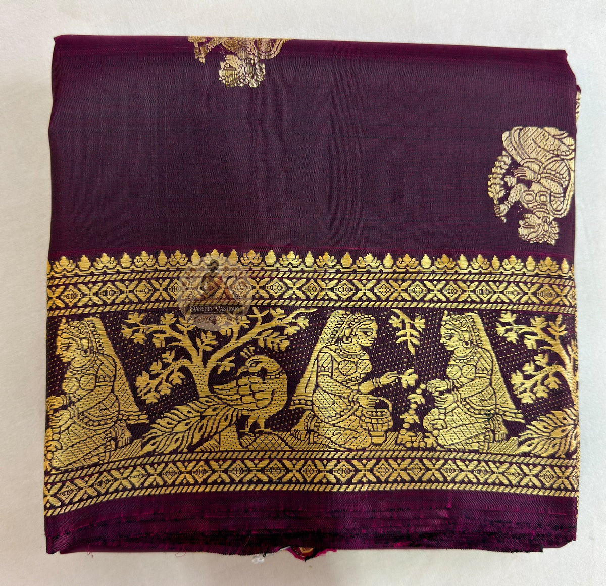 Shop Baluchari Silk Saree online – Full saree flat display