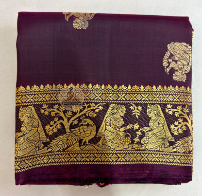 Shop Baluchari Silk Saree online – Full saree flat display