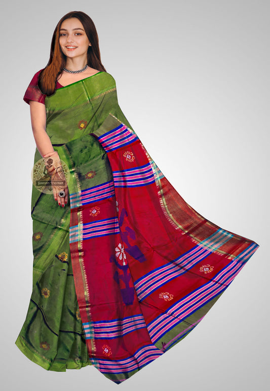 Explore Pure Silk Saree – Front view with graceful pleats