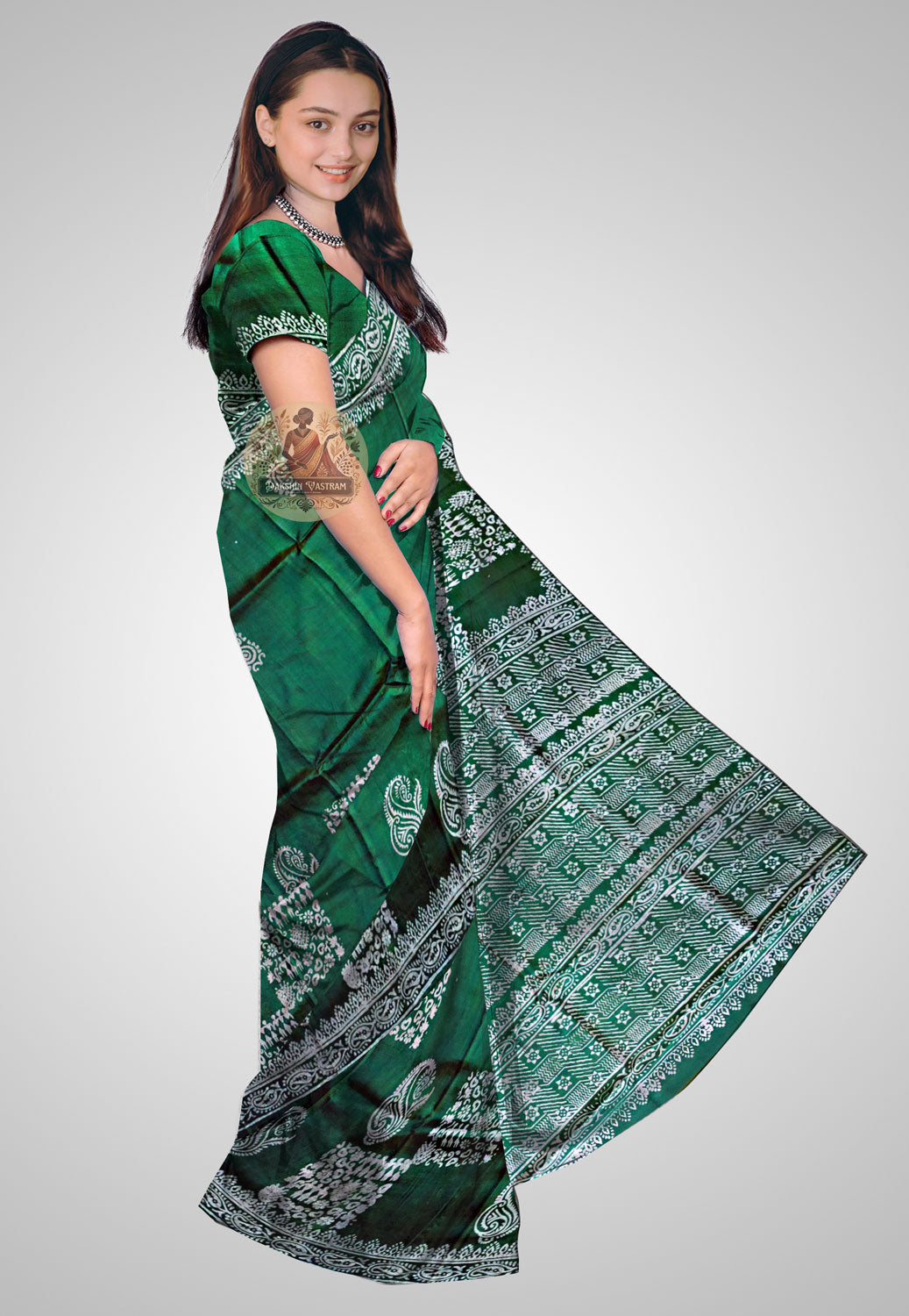 Pure Silk Saree profile – artisan-woven silk side view