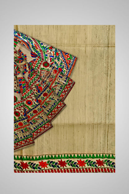 Shop Indian Tussar Saree Online – Artisan texture close-up