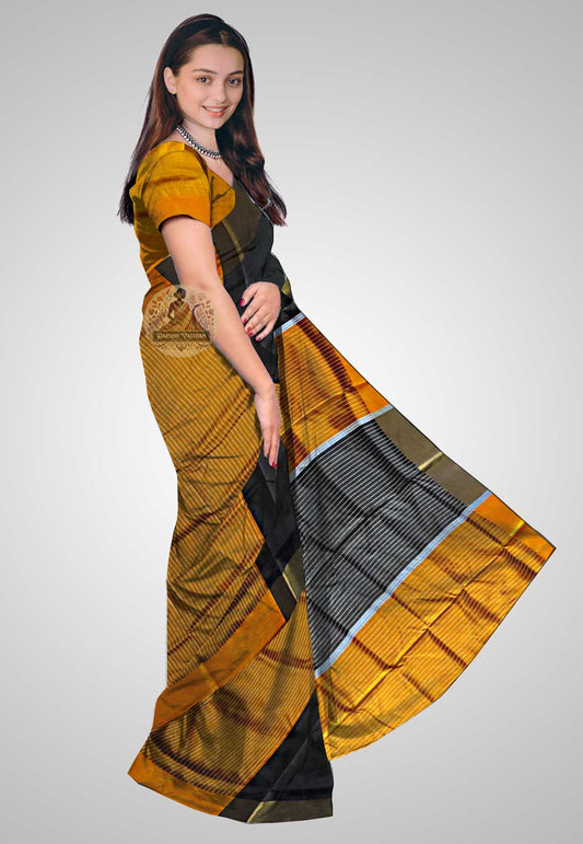 Shop Indian Silk Saree online – Side profile of pure silk drape