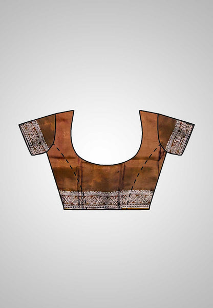 Order Handcrafted Pure Silk Saree – Draped look with stitched blouse design