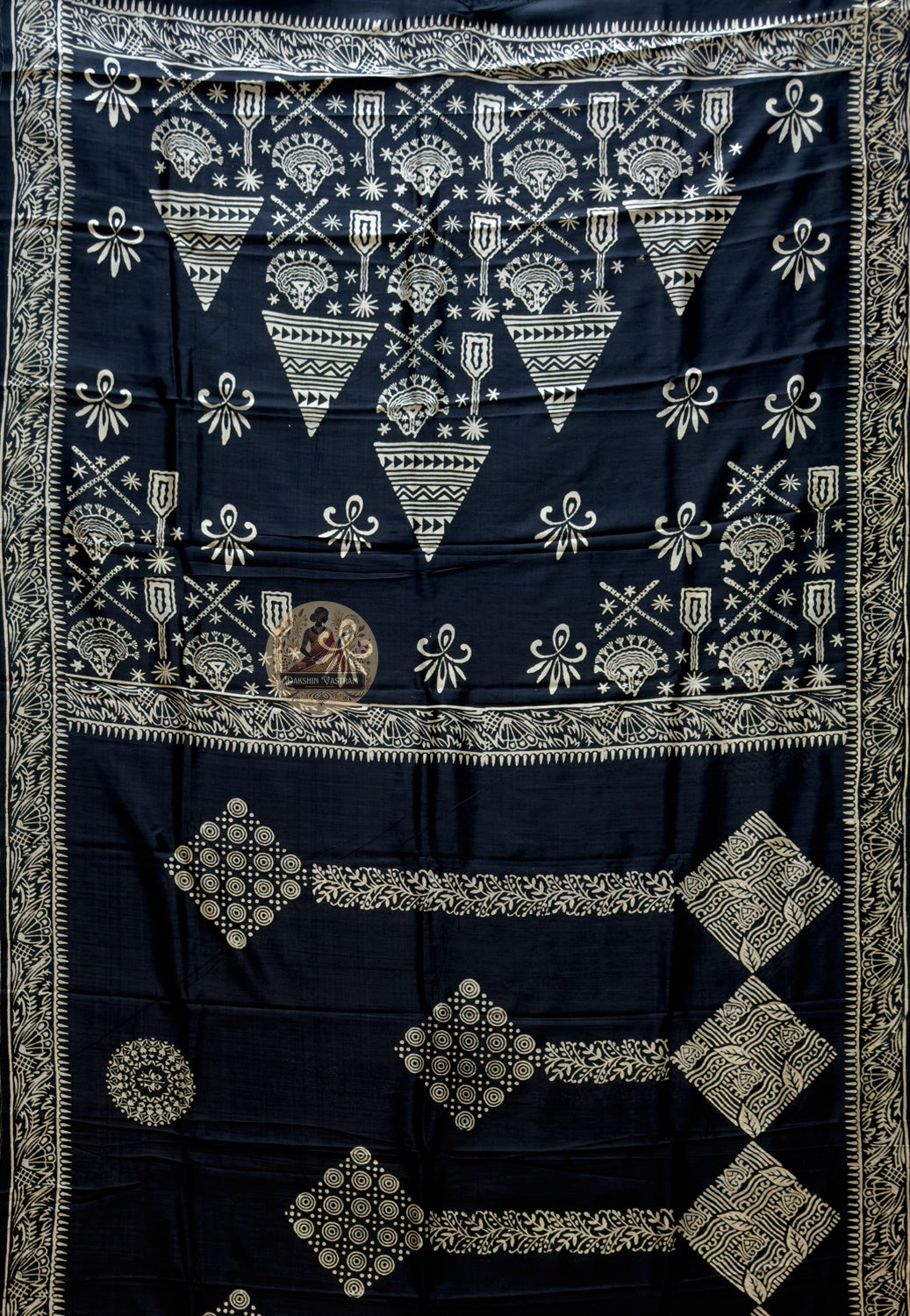 Bishnupur Pure Katan Silk Saree full view – authentic handwoven Bengal heritage Katan silk for Navratri, Eid and milestone celebrations across USA, India, UK and EU | Dakshin Vastram