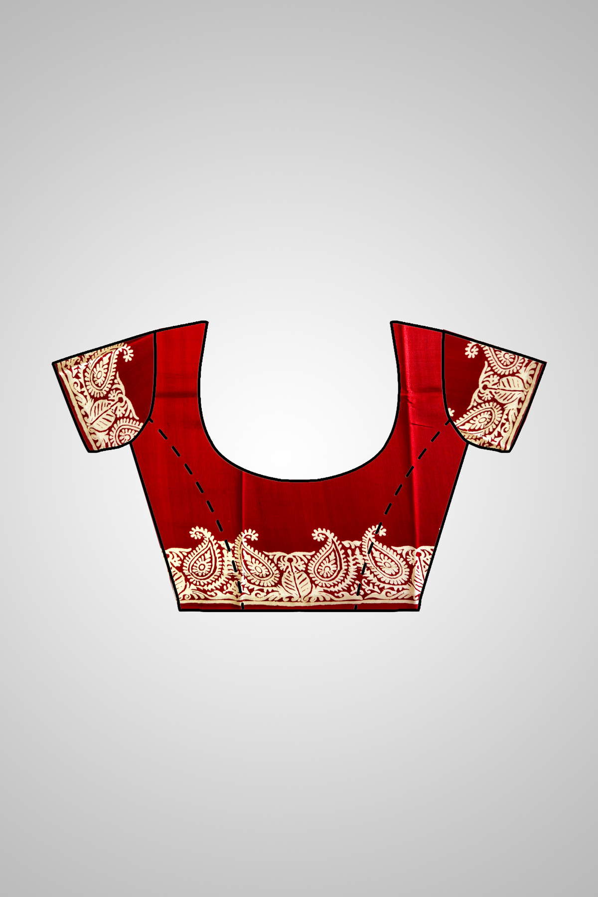 Shop Traditional Silk Saree – View of saree with stitched blouse