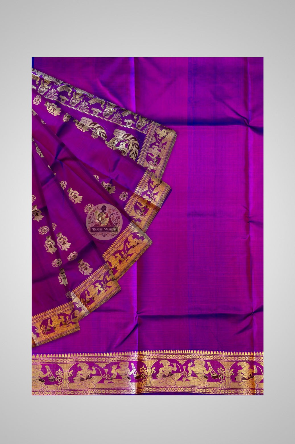 Premium Baluchari saree in espresso brown with intricate zari mythological border and traditional Bengali narrative pallu