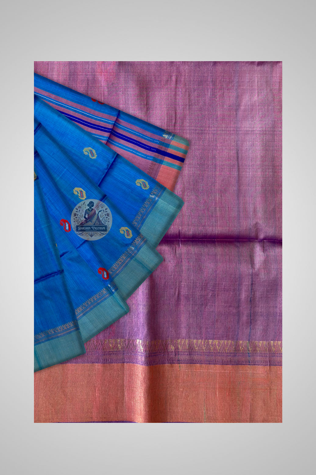 Shop Traditional Silk Saree – View of saree with stitched blouse