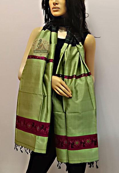 View Traditional Silk Stole – Rear angle highlighting silk shine
