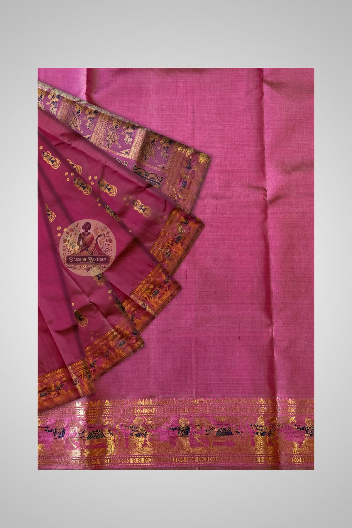 Shop Bengal Swarnachari Saree – Full-length display of silk texture