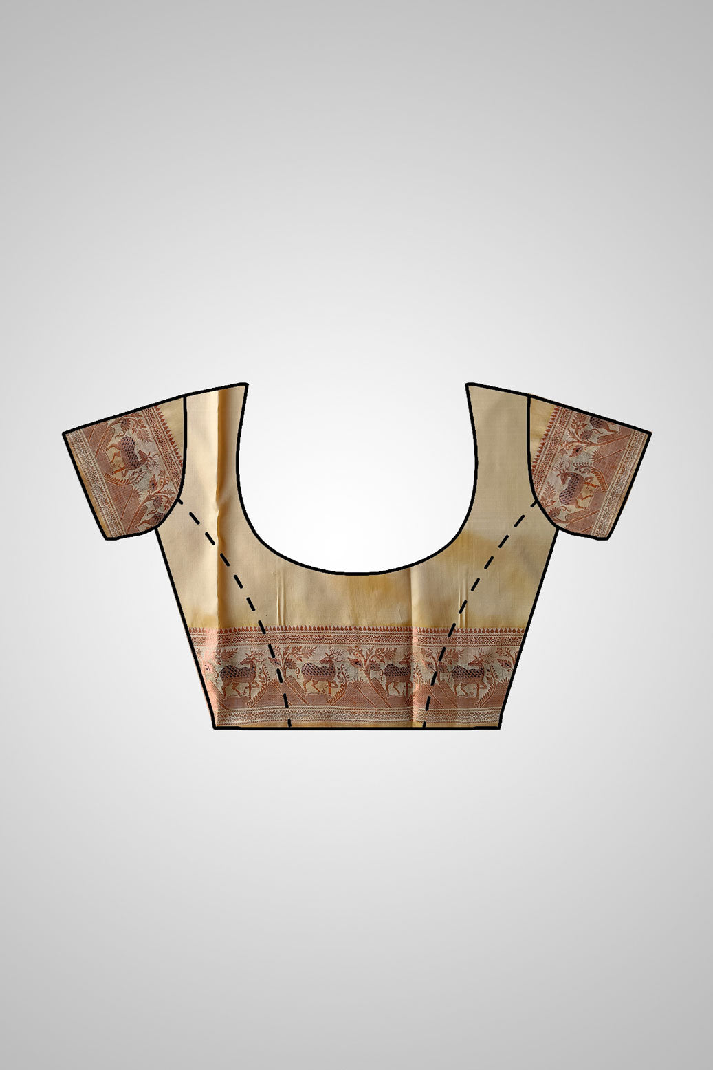 Shop Swarnachari Silk Saree – Saree with matching stitched blouse view