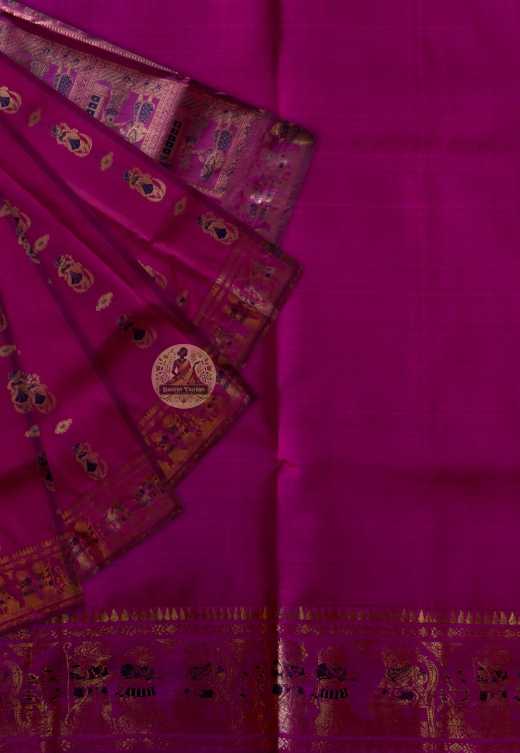 Authentic Swarnachari pure silk saree for weddings and festivals — delivered across London, Birmingham, Leicester