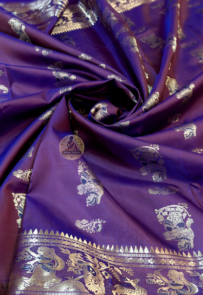 Luxury gold zari Swarnachari silk saree — premium handloom Indian ethnic wear for UK, USA and EU