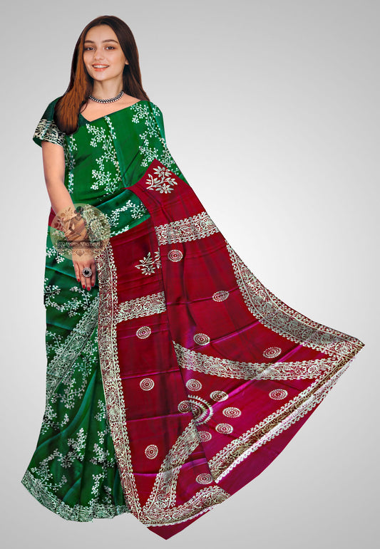 Buy Pure Katan Silk Saree online – Katan Silk Saree front view