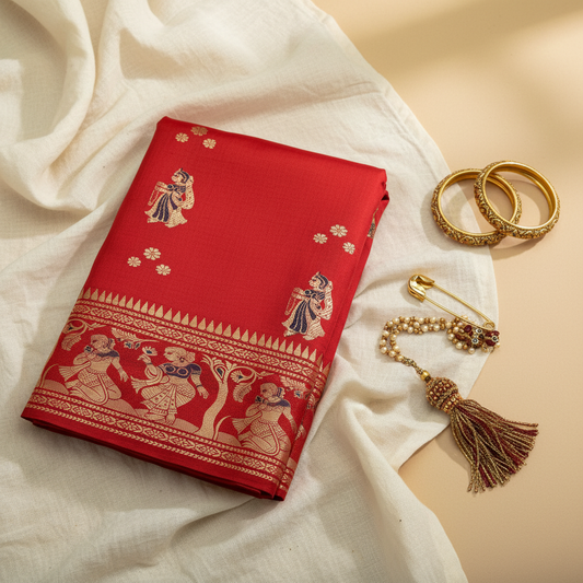 Buy Baluchari Silk Online – Elegant drape across shoulder