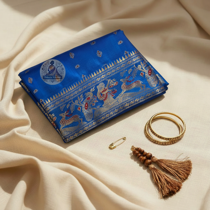 Buy Swarnachari Saree online – Front view showing traditional silk drape