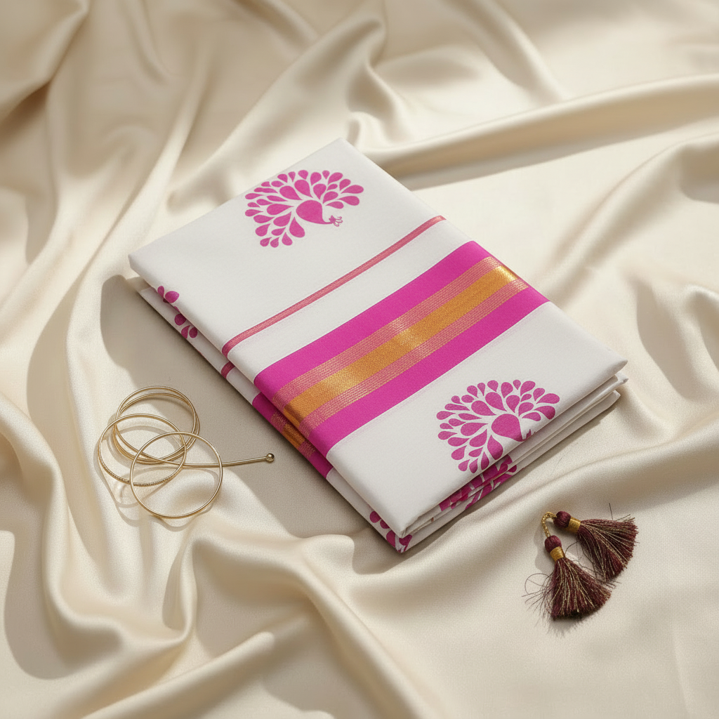 Kasavu Saree | Organic Cotton Kasavu Saree – Ethically Crafted Elegance from India