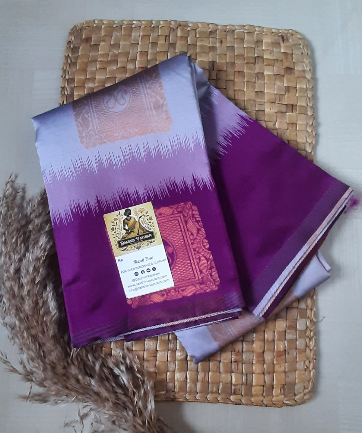 Saree Rear View: Rear view highlighting the luxurious texture and elegant drape of the Soft Art Silk Saree.