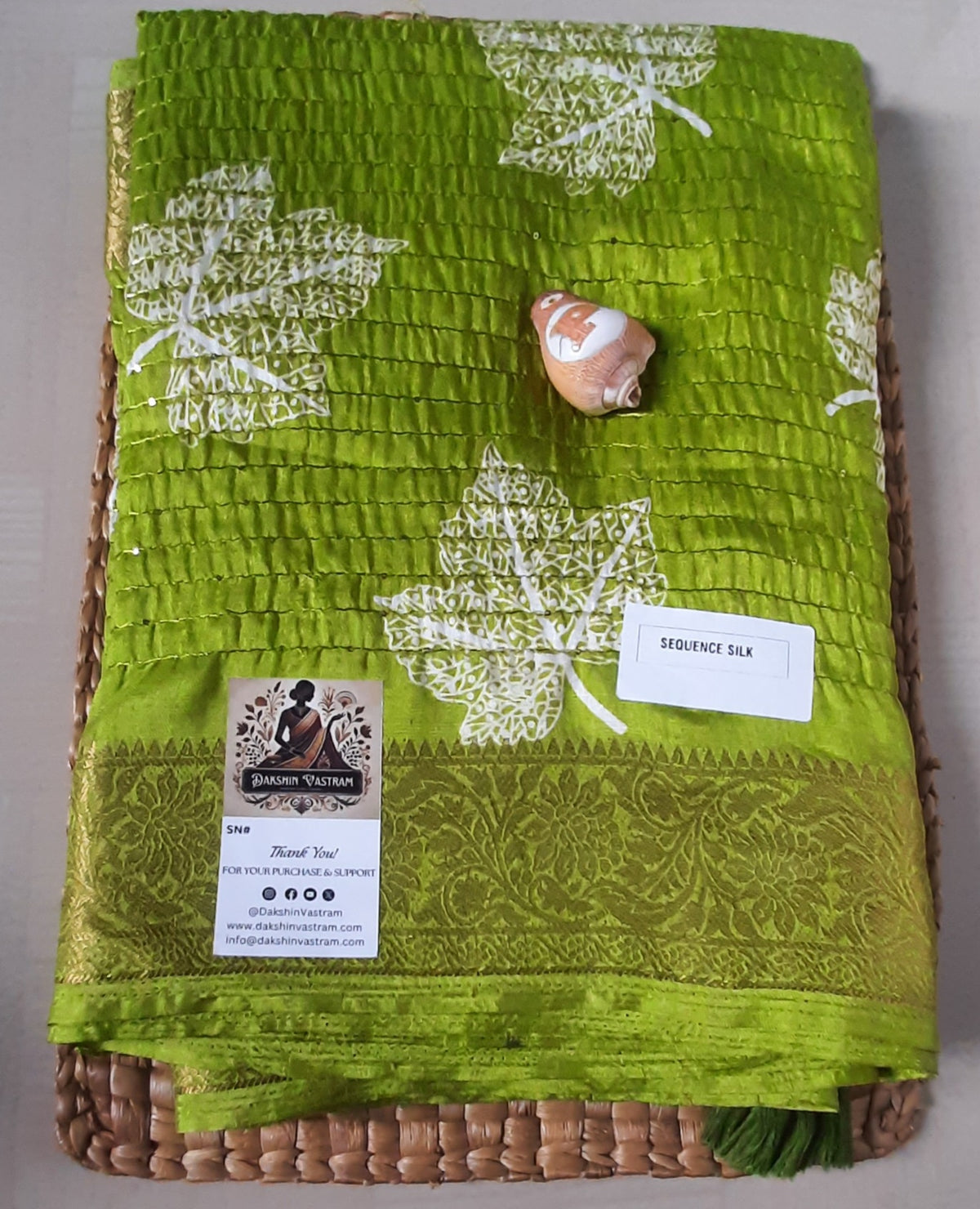 Buy South Indian Saree online – Sequins Silk Saree front view